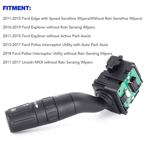 Windshield Wiper Switch Replacement for 2011-2019 Ford Explorer, 2011-2015 Ford Edge, 2013-2018 Ford Police Interceptor Utility, 2011-2017 Lincoln MKX, SW7688, DB5Z-17A553-AB