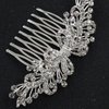 Brihasory Bowknot Bride Wedding Hair Comb Silver Crystal Rhinestone Bridal Hair Accessories for Bride Party Prom Head Pieces Flower Hair Sides Elegant Hair Clips for Women and Girls Bridesmaids Gifts