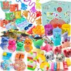 56 Pcs Party Favors Toys for Kids 4-8 8-12 3-5, Treasure Chest Box Toys Classroom Carnival Prizes Small Bulk Pop Fidget Toys Pack Pinata Stuffers Birthday Gifts Goodie Goody Candy Bags Fillers