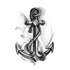SanerLian Set of 5 Waterproof Temporary Fake Tattoo Stickers Grey Anchor Ship (SF4369)