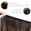 WENNALIFE Sew in Hair Extensions Real Human Hair, Weft Hair Extensions Human Hair 18 Inch 90g Balayage Dark Brown to Chestnut Brown Hand Tied Weft Hair Extensions Sew In