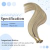 YoungSee Nano Beads Hair Extensions Blonde Hair Extensions Nano Ash Blonde Highlight Golden Blonde Nano Ring Hair Extensions For Women Nano Tips Hair Extensions Cold Fusion 14in 50g 50s