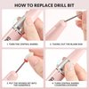 GAOY Rechargeable Cordless Nail Drill for Beginners, Electric Nail File with 12 Nail Drill Bits and Sanding Band Set for Acrylic and Gel Nails, Pink
