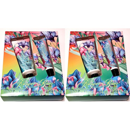 Cristal Waters Hand Cream & Lip Gloss - Juniper Rain 30ml/1fl oz (Set of 2 Pack)