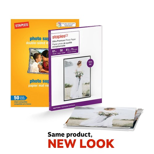 Staples 564121 Ultra Premium Matte Photo Paper 8.5-Inch x 11-Inch 50/Pack (19895-CC)