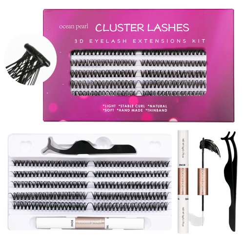 Self Adhesive Eyelashes Kit 200 Pcs Press On Lashes 30D No Glue Lash Clusters Self Stick Lashes with Lash Tweezers Reusable 10-16mm Mix Eyelash Extension Kit Easy to Apply Save Time