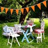 LyButty 100 Feet Orange Pennant Banners Flags String Hanging Triangle Bunting Flags,Party Decorations for Grand Opening,Kids Birthday,Carnival,60 PCS