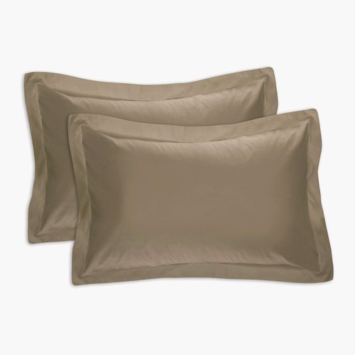 Fresh Ideas Poplin Tailored 2-Pack Pillow Sham, Standard, Mocha