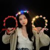 YuanHolumid White Vintage LED Flower Crown, Glow Flower Wreath Headbands Luminous Led Bridal Headpiece Wedding Headdress Hair Hoop Party Favors Hair Accessories