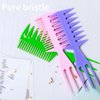Guojiang Retro Women Men Oil For Head Styling Hairbrush Double-Sided Wide Tooth Hair Comb Pick Fish Bone Shaped Fork Salon Hairdressing Tool Hair Combs For Women Accessories Fine Hair, Blue