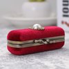 Cabilock Fashion Retro Velvet Lipstick Box Lip Balm Organizer Bag Durable Soft Cosmetic Storage Case with Mirror (Red)