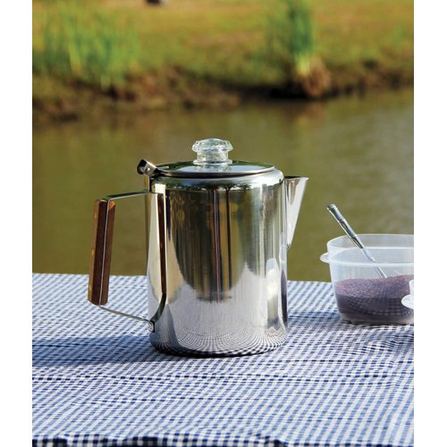 Texsport 9 Cup Stainless Steel Percolator Coffee Maker for Outdoor Camping