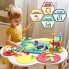 Peg Board Toy set 65Pcs DIY Building Stacking Toys for Kids 3-6 Years Old,STEM Educational Kids Toys for Brain Development,Montessori Sensory Toys,Upgrade Various Foam Board Plastic Lacing String Game