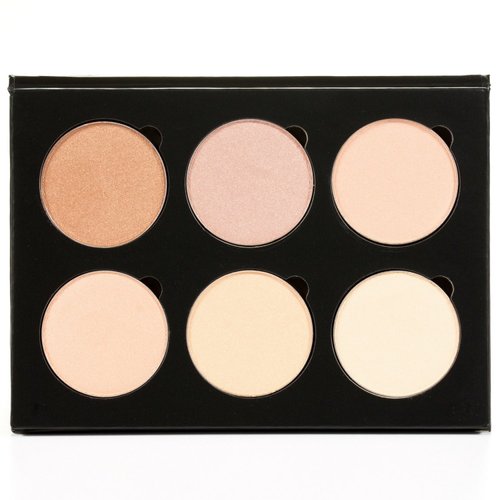 Makeup Highlighter Palette – Beauty Junkees Powder Highlighter Makeup Palette 6 Shades Glow Kit, Face Highlight Make Up Set for Beginners, Professional Quality, Paraben Gluten Cruelty Free Cosmetics