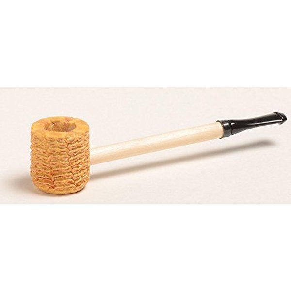 Missouri Meerschaum Short Stop Straight Amber or Black Stem Corncob Pipe (Black)