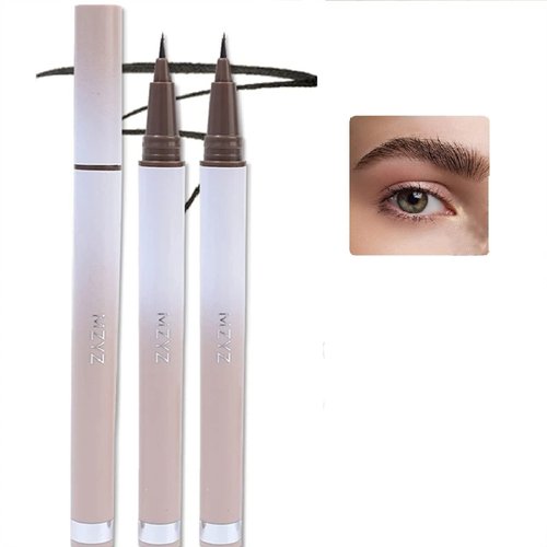 2PCS Waterproof Eyebrow Pencil, Liquid Eyebrow Pen Long-Lasting, Smudge-proof Brow Pencil Creates Natural Looking Eyebrow Makeup Liquid Eyeliner Makeup Pen