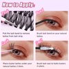 Fluffy Lash Clusters Kit 240pcs DIY Lash Extension Kit, Wispy Lash Clusters Kit Natural 60D+80D Mixed 12-16mm Eyelashes Kit C Curl with Lash Bond and Seal and Lash Applicator Tool.(60+80 Kit)