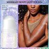 Wugbc Body Glitter Gel, Roll-on Face Glitter Rave Hair Accessories, Holographic Makeup Festival Mermaid Shimmer Chameleon Sequins Sparkling Stick for Women Singer Concerts Disco Party, Neon Violet