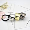 2PCS Metal Cuff Ponytail Holder Elastic Hair Band Rope Women Girls Hair Ties Hair Accessories Hair Rope Golden and Silver