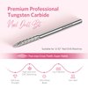 AIRSEE Tungsten Carbide Cuticle Bit for Acrylic Nail Drill Professional Efile Electric File Manicure Head Tip 3/32" Right Experienced Tech Under Nail Cleaner Callus Cleaning Flat Top Needle Medium-M