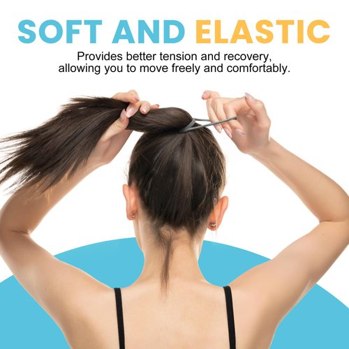 HOYOLS Soft Thick Seamless Soft Hair Ties, Ponytail Scrunchies Head Bands No Damage Crease for Women Girls Kids Ponytail Holder 100 Pieces (Brunette Brown Set)