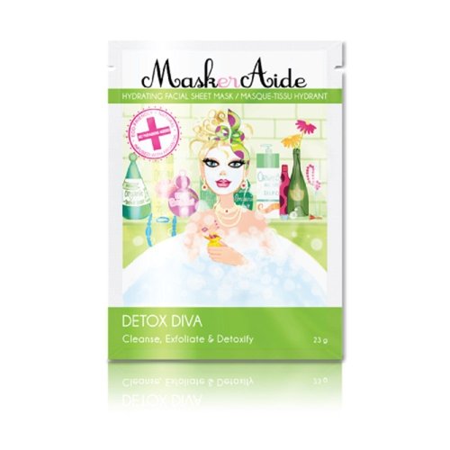 MaskerAide Detox Diva, Detoxifying Face Mask with Green Tea for Acne & Blemishes, Exfoliate & Detoxify, Korean Skincare, 1 Pack