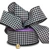 Houndstooth Grosgrain Wired Ribbon 2 1/2" X 25 Yards