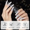 SUPWEE 10ml Reflective Glitter Gel Nail Polish Sparkling Diamond Nail Polish Gel Silver Nail Polish Soak Off UV Gel