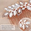 Foyte Crystal Wedding Hair Comb Pearl Bride Headpiece Rose Gold Rhinestone Hair Piece Bridal Side Hair Accessories for Women