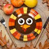 Whaline 40Pcs Thanksgiving Turkey Paper Plates Fall Round Disposable 9.1 & 7.1Inch Decorative Tableware for Autumn Thanksgiving Party Supplies Catering Table Decor