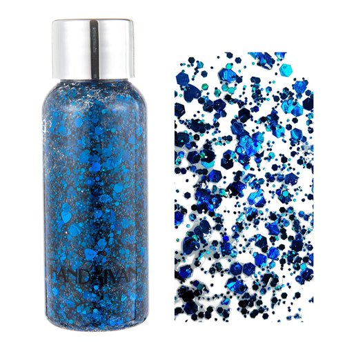 Body Glitter Gel, Eye Face Glitter Makeup Sequins Liquid Nail Glitter Eyeshadow, Cosmetic Laser Powder for Party Festival Accessories Glitter Gel for Lip Hair Makeup (5#)