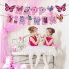 BIEUFBJI Butterfly Birthday Decorations Butterfly Birthday Banner Butterfly Happy Birthday Banner Butterfly Banner Decor Fairy Happy Birthday Banner Fairy Garden Birthday Party Supplies