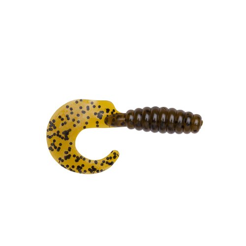 Yum Lures Grub Multi-Species Curly-Tail Swim-Bait Fishing Lure, Green Pumpkin, 3"