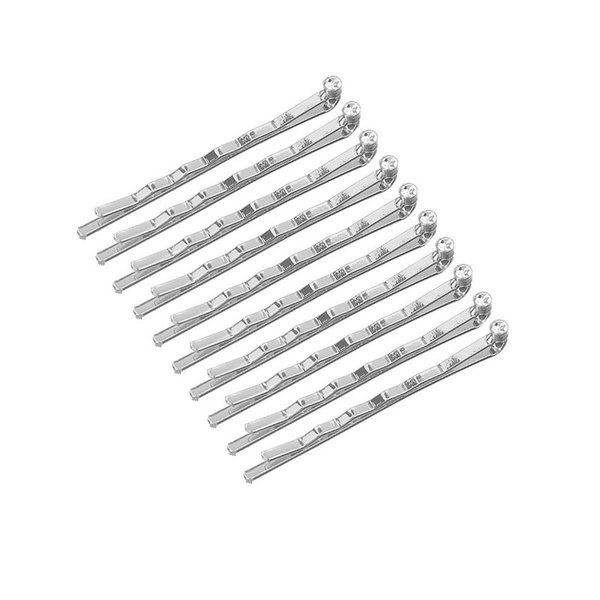 Numblartd Set of 20 Fashion Metal Alloy Wave Hairpin Bobby Pins with Rhinestone - Women Lady Girls Simple Side Clamp Clip Barrettes Hair Clip Hair Accessories (Silver)