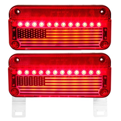 VINAUO RV Tail Lights LED, Camper Tail Lights, RV Brake Lights, RV Trailer Lights Stop Turn Tail LED, RV Tail Lights with White Base Brackets LED Trailer Lights, LED Camper Tail Lights