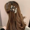 Fashion Fitoor Korean Fashion Style Pearl Rhinestone Metal Hair Clips Hair Pin Stylish Hair Accessories Jewellery For Women's And Girls, Black And White 11 Count (Pack of 1)