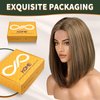 KOME Natural Brown Short Bob Wigs,Brown Straight Shoulder Length Wigs for Women,Middle Part Heat Resistant Fibre Synthetic Wig Daily Use…