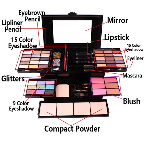 Joyeee All-in-One Makeup Gift Set Carry All Makeup Kit Women Full Kit With Makeup Bag Concealer Lipgloss Lipstick Blush Foundation Face Powder Eyeshadow Palette Cosmetic Palette #8