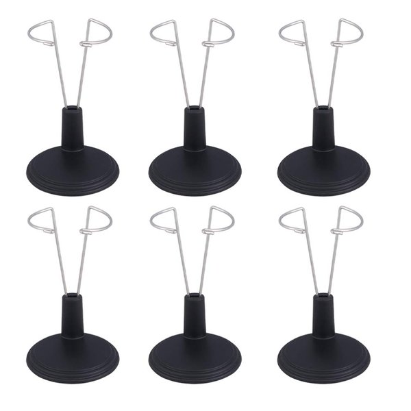 6Pcs Doll Stands Display Holder Doll Bracket Support Teddy Bear Stand for 15cm Doll-Black