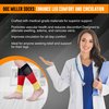 Doc Miller Calf Compression Sleeves for Short People Men and Women Petite 15-20mmHg, 1 Pair Shin Splint Sleeve Recover Varicose Veins and Pain Relief, Black Red Yellow, Medium