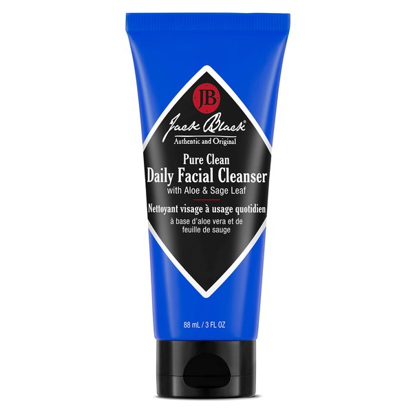 Jack Black - Pure Clean Daily Facial Cleanser, 3 fl oz – 2-in-1 Facial Cleanser and Toner, Removes Dirt and Oil, PureScience Formula, Certified Organic Ingredients, Aloe and Sage Leaf