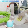 Disfore 2 Pairs of Durable Rubber Gloves, Reusable Non-Slip Cleaning Gloves, Long-Sleeved Waterproof Dishwashing Gloves to Protect Hands, Soft and Comfortable Premium Kitchen Gloves,Small Green