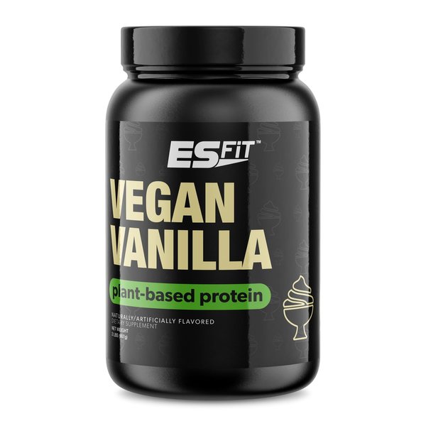 ES FIT Plant Based Protein | 2lbs | 20g of Protein | Post Workout Muscle Recovery | Tested and Certified (Smooth Vanilla)