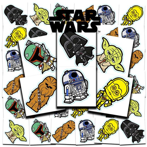 Star Wars Tattoos Party Favors Bundle ~ 72 Perforated Individual 2&quot; x 2&quot; Star Wars Temporary Tatt...
