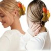 Maple Leaf Hair Claw Clips for Women Fall Leaf Hair Clips Thanksgiving Day Hair Accessories Non Slip Hair Clamp Glossy Hair Barrettes Orange Hairpin for Long Thick Thin Hair