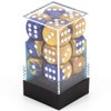 DND Dice Set-Chessex D&D Dice-16mm Gemini Blue, Gold, and White Plastic Polyhedral Dice Set-Dungeons and Dragons Dice Includes 12 Dice – D6, (CHX26622)