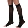 Truform Sheer Compression Stockings, 15-20 mmHg, Women's Knee High Length, Open Toe, 20 Denier, Black, Medium