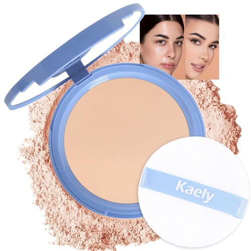 evpct Kaely Oil Control Pressed Face Powder, Get Smooth Flawless Fine Lines and Lightweight Finishing Foundation, Control Shine Long Lasting Waterproof Face Setting Powder Cosmetic, 130 True Beige