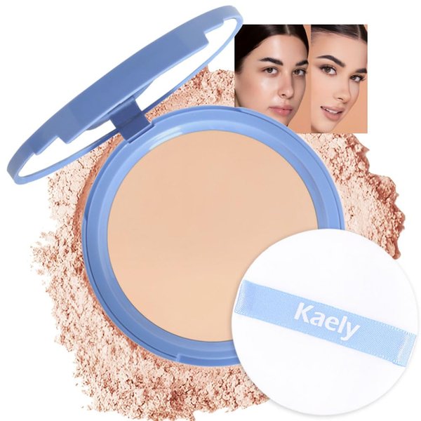 evpct Kaely Oil Control Pressed Face Powder, Get Smooth Flawless Fine Lines and Lightweight Finishing Foundation, Control Shine Long Lasting Waterproof Face Setting Powder Cosmetic, 130 True Beige