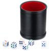 Delta-shop Felt Lined Professional Dice Cup - with 6 Dice Quiet for Yahtzee Game